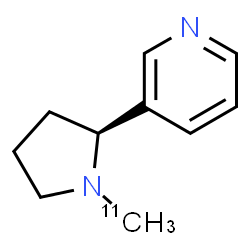 ChemSpider 2D Image | 3-[(2S)-1-(~11~C)Methyl-2-pyrrolidinyl]pyridine | C911CH14N2