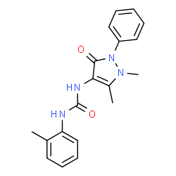 ChemSpider 2D Image | 1-(1,5-Dimethyl-3-oxo-2-phenyl-2,3-dihydro-1H-pyrazol-4-yl)-3-(2-methylphenyl)urea | C19H20N4O2