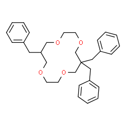 ChemSpider 2D Image | 6,6,13-Tribenzyl-1,4,8,11-tetraoxacyclotetradecane | C31H38O4