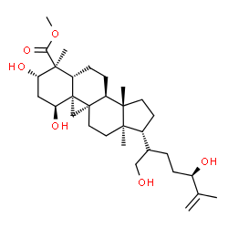 ChemSpider 2D Image | Methyl (1alpha,3beta,9beta,17alpha,20S,24R)-1,3,21,24-tetrahydroxy-9,19-cyclolanost-25-en-28-oate | C31H50O6