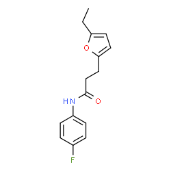 ChemSpider 2D Image | 3-(5-Ethyl-2-furyl)-N-(4-fluorophenyl)propanamide | C15H16FNO2