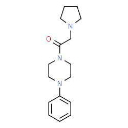 ChemSpider 2D Image | 1-(4-Phenyl-1-piperazinyl)-2-(1-pyrrolidinyl)ethanone | C16H23N3O
