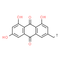 ChemSpider 2D Image | 1,3,8-Trihydroxy-6-(~3~H_1_)methyl-9,10-anthraquinone | C15H9TO5