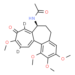 ChemSpider 2D Image | N-[(7S)-1,2,3,10-Tetramethoxy-9-oxo(8,11-~2~H_2_)-5,6,7,9-tetrahydrobenzo[a]heptalen-7-yl]acetamide | C22H23D2NO6