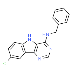 ChemSpider 2D Image | N-benzyl-8-chloro-5H-pyrimido[5,6-b]indol-4-amine | C17H13ClN4