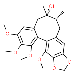 ChemSpider 2D Image | (6S,7R)-1,2,3,13-Tetramethoxy-6,7-dimethyl-5,6,7,8-tetrahydrobenzo[3',4']cycloocta[1',2':4,5]benzo[1,2-d][1,3]dioxol-6-ol | C23H28O7