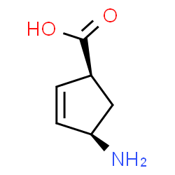 ChemSpider 2D Image | (1S,4R)-4-Aminocyclopent-2-enecarboxylic acid | C6H9NO2