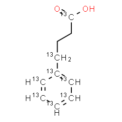 ChemSpider 2D Image | 4-(~13~C_6_)Phenyl(1,4-~13~C_2_)butanoic acid | C213C8H12O2