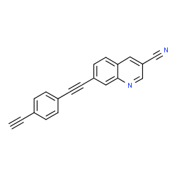 ChemSpider 2D Image | 7-[(4-Ethynylphenyl)ethynyl]-3-quinolinecarbonitrile | C20H10N2