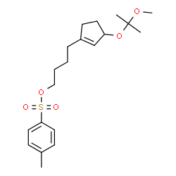 ChemSpider 2D Image | 4-{3-[(2-Methoxy-2-propanyl)oxy]-1-cyclopenten-1-yl}butyl 4-methylbenzenesulfonate | C20H30O5S