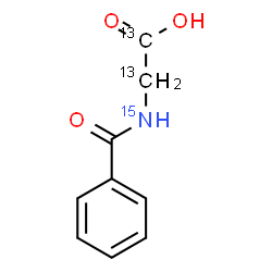 ChemSpider 2D Image | N-Benzoyl(~13~C_2_,~15~N)glycine | C713C2H915NO3