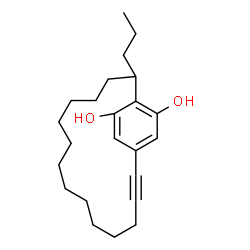 ChemSpider 2D Image | 15-Propylbicyclo[14.2.2]icosa-1(18),16,19-trien-2-yne-17,20-diol | C23H34O2