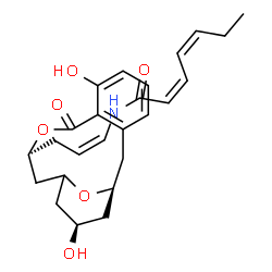 ChemSpider 2D Image | (2Z,4Z)-N-{(1Z)-3-[(1S,11S,15R)-7,15-Dihydroxy-9-oxo-10,17-dioxatricyclo[11.3.1.0~3,8~]heptadeca-3,5,7-trien-11-yl]-1-propen-1-yl}-2,4-heptadienamide | C25H31NO6