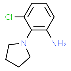 ChemSpider 2D Image | 3-Chloro-2-(1-pyrrolidinyl)aniline | C10H13ClN2
