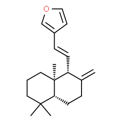 ChemSpider 2D Image | 3-{(E)-2-[(1R,4aR,8aR)-5,5,8a-Trimethyl-2-methylenedecahydro-1-naphthalenyl]vinyl}furan | C20H28O