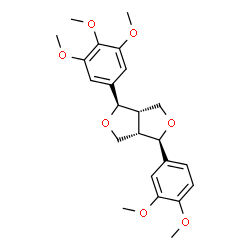 ChemSpider 2D Image | (1R,3aS,4R,6aS)-1-(3,4-Dimethoxyphenyl)-4-(3,4,5-trimethoxyphenyl)tetrahydro-1H,3H-furo[3,4-c]furan | C23H28O7