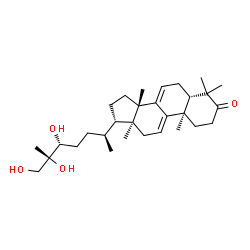 ChemSpider 2D Image | (5beta,10alpha,13alpha,14beta,17alpha,20S,24R,25R)-24,25,26-Trihydroxylanosta-7,9(11)-dien-3-one | C30H48O4