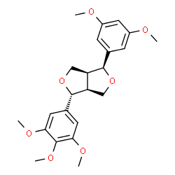 ChemSpider 2D Image | (1S,3aS,4R,6aS)-1-(3,5-Dimethoxyphenyl)-4-(3,4,5-trimethoxyphenyl)tetrahydro-1H,3H-furo[3,4-c]furan | C23H28O7