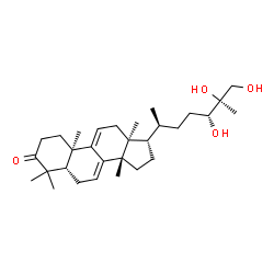 ChemSpider 2D Image | (5beta,10alpha,13alpha,14beta,17alpha,20S,24R,25S)-24,25,26-Trihydroxylanosta-7,9(11)-dien-3-one | C30H48O4