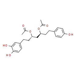 ChemSpider 2D Image | (3S,5S)-1-(3,4-Dihydroxyphenyl)-7-(4-hydroxyphenyl)-3,5-heptanediyl diacetate | C23H28O7