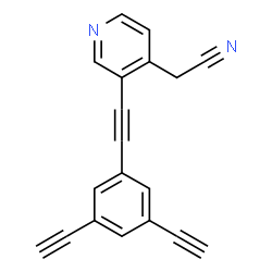 ChemSpider 2D Image | {3-[(3,5-Diethynylphenyl)ethynyl]-4-pyridinyl}acetonitrile | C19H10N2