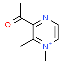 ChemSpider 2D Image | 3-Acetyl-1,2-dimethylpyrazin-1-ium | C8H11N2O