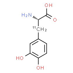 ChemSpider 2D Image | 3-Hydroxy-L-(beta-~11~C)tyrosine | C811CH11NO4