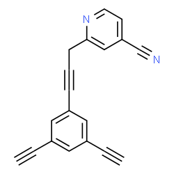ChemSpider 2D Image | 2-[3-(3,5-Diethynylphenyl)-2-propyn-1-yl]isonicotinonitrile | C19H10N2
