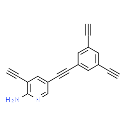 ChemSpider 2D Image | 5-[(3,5-Diethynylphenyl)ethynyl]-3-ethynyl-2-pyridinamine | C19H10N2