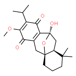 ChemSpider 2D Image | (1S,9R,11S)-9-Hydroxy-6-isopropyl-5-methoxy-12,12-dimethyl-16-oxatetracyclo[7.6.1.0~1,11~.0~3,8~]hexadeca-3(8),5-diene-4,7-dione | C21H28O5