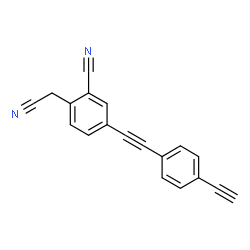 ChemSpider 2D Image | 2-(Cyanomethyl)-5-[(4-ethynylphenyl)ethynyl]benzonitrile | C19H10N2