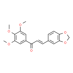 ChemSpider 2D Image | (2E)-3-(1,3-Benzodioxol-5-yl)-1-(3,4,5-trimethoxyphenyl)-2-propen-1-one | C19H18O6