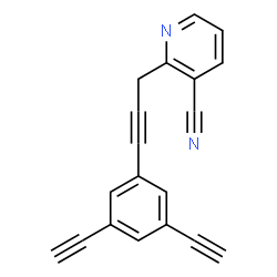 ChemSpider 2D Image | 2-[3-(3,5-Diethynylphenyl)-2-propyn-1-yl]nicotinonitrile | C19H10N2
