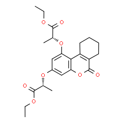 ChemSpider 2D Image | Diethyl (2R,2'R)-2,2'-[(6-oxo-7,8,9,10-tetrahydro-6H-benzo[c]chromene-1,3-diyl)bis(oxy)]dipropanoate | C23H28O8