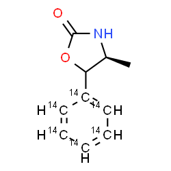ChemSpider 2D Image | (4S)-4-Methyl-5-(~14~C_6_)phenyl-1,3-oxazolidin-2-one | C414C6H11NO2