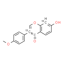 ChemSpider 2D Image | 7-Hydroxy-3-(4-methoxyphenyl)(3,4,8-~13~C_3_)-4H-chromen-4-one | C1313C3H12O4