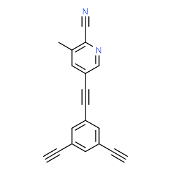 ChemSpider 2D Image | 5-[(3,5-Diethynylphenyl)ethynyl]-3-methyl-2-pyridinecarbonitrile | C19H10N2