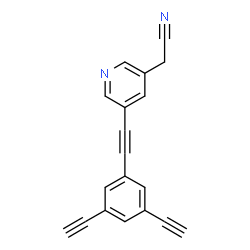 ChemSpider 2D Image | {5-[(3,5-Diethynylphenyl)ethynyl]-3-pyridinyl}acetonitrile | C19H10N2