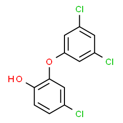 ChemSpider 2D Image | 4-Chloro-2-(3,5-dichlorophenoxy)phenol | C12H7Cl3O2
