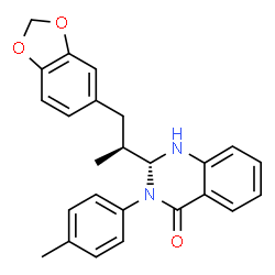 ChemSpider 2D Image | (2R)-2-[(2S)-1-(1,3-Benzodioxol-5-yl)-2-propanyl]-3-(4-methylphenyl)-2,3-dihydro-4(1H)-quinazolinone | C25H24N2O3