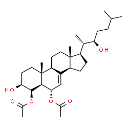ChemSpider 2D Image | (3beta,4beta,5alpha,6alpha,22R)-3,22-Dihydroxycholest-7-ene-4,6-diyl diacetate | C31H50O6
