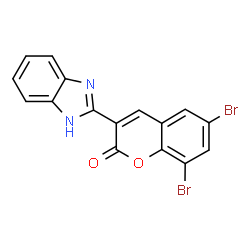 ChemSpider 2D Image | 3-(1H-Benzimidazol-2-yl)-6,8-dibromo-2H-chromen-2-one | C16H8Br2N2O2