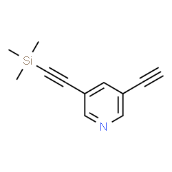 ChemSpider 2D Image | 3-Ethynyl-5-[(trimethylsilyl)ethynyl]pyridine | C12H13NSi