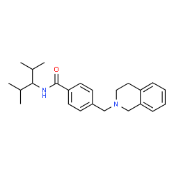 ChemSpider 2D Image | 4-(3,4-Dihydro-2(1H)-isoquinolinylmethyl)-N-(2,4-dimethyl-3-pentanyl)benzamide | C24H32N2O