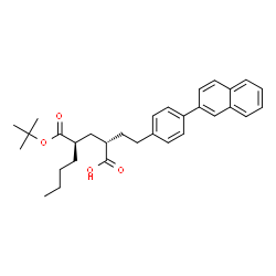 ChemSpider 2D Image | (2R,4S)-4-{[(2-Methyl-2-propanyl)oxy]carbonyl}-2-{2-[4-(2-naphthyl)phenyl]ethyl}octanoic acid | C31H38O4