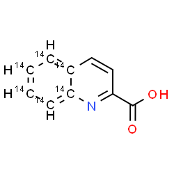 ChemSpider 2D Image | 2-(4a,5,6,7,8,8a-~14~C_6_)Quinolinecarboxylic acid | C414C6H7NO2