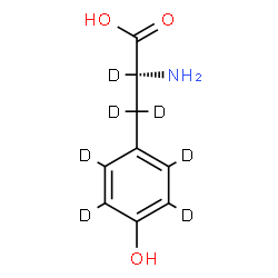 ChemSpider 2D Image | L-4-Hydroxyphenyl-d4-alanine-2,3,3-d3 | C9H4D7NO3