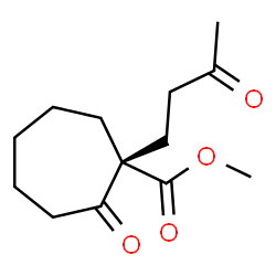 ChemSpider 2D Image | Methyl (1R)-2-oxo-1-(3-oxobutyl)cycloheptanecarboxylate | C13H20O4
