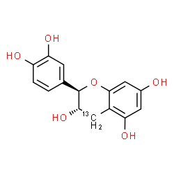 ChemSpider 2D Image | (2R,3S)-2-(3,4-Dihydroxyphenyl)-3,5,7-(4-~13~C)chromanetriol | C1413CH14O6