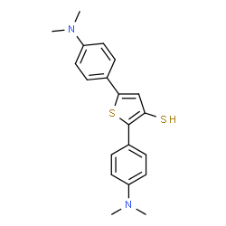 ChemSpider 2D Image | 2,5-Bis[4-(dimethylamino)phenyl]-3-thiophenethiol | C20H22N2S2